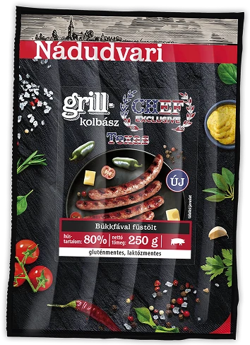 Nádudvari Chef Exclusive grillkolbász Texas 250g logó